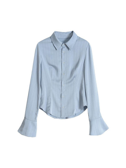 Satin Silky Slim Fit Cinched Blouse Women