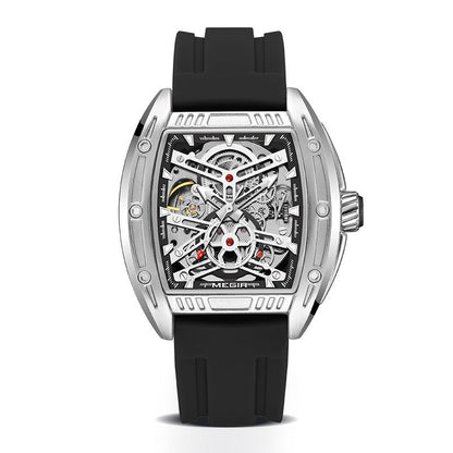 Men's Wine Barrel Type Mechanical Watch Silicone Tape
