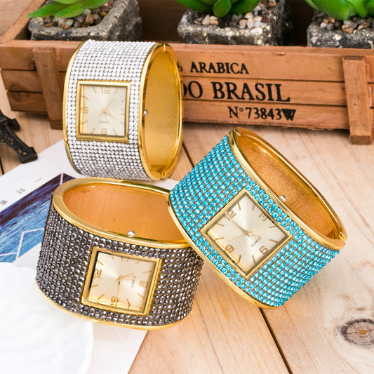 Diamond-studded fashion watch