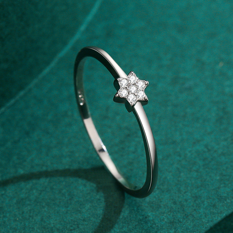 Micro Diamond Fine Ring Female Korean Fashion Net Red Jewelry Niche Design Mini Joint Tail Ring