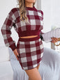 Midriff Baring Sweater Sheath Skirt Suit