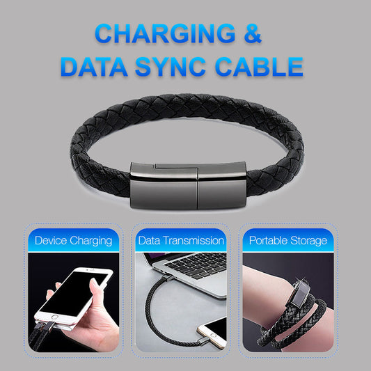 New Bracelet Charger USB Charging Cable Data Charging Cord For IPhone & Android  USB C Cable For Phone Micro Cable