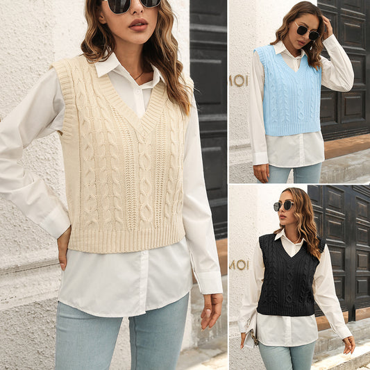 Twist Women's Knitted Vest Sweater