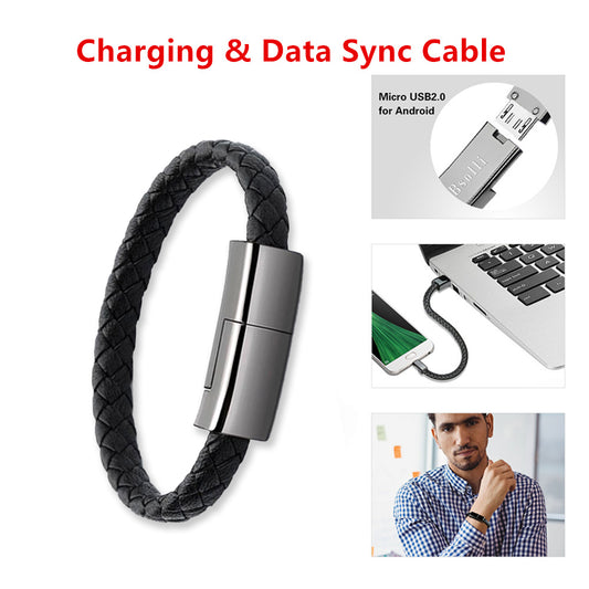 New Bracelet Charger USB Charging Cable Data Charging Cord For IPhone & Android  USB C Cable For Phone Micro Cable