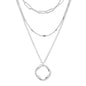 Layered Clip Necklace Electroplated Circle