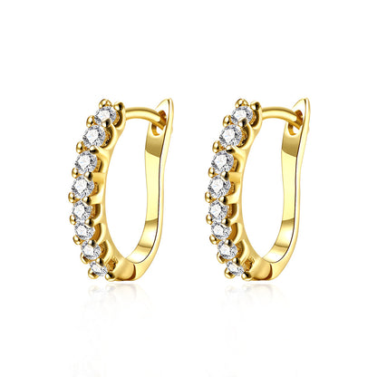 Women's Fashion K Gold Diamond Earrings