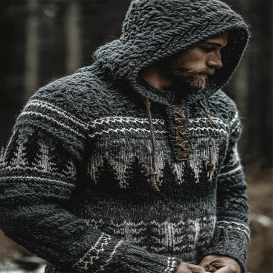 Men's 3D Digital Printed Loose Hooded Sweatshirt Cardigan Jacket