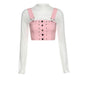 False Two Piece Slim Short Blouse For Women