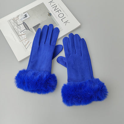 Thermal Touch Screen Fleece-lined Thick Suede Gloves