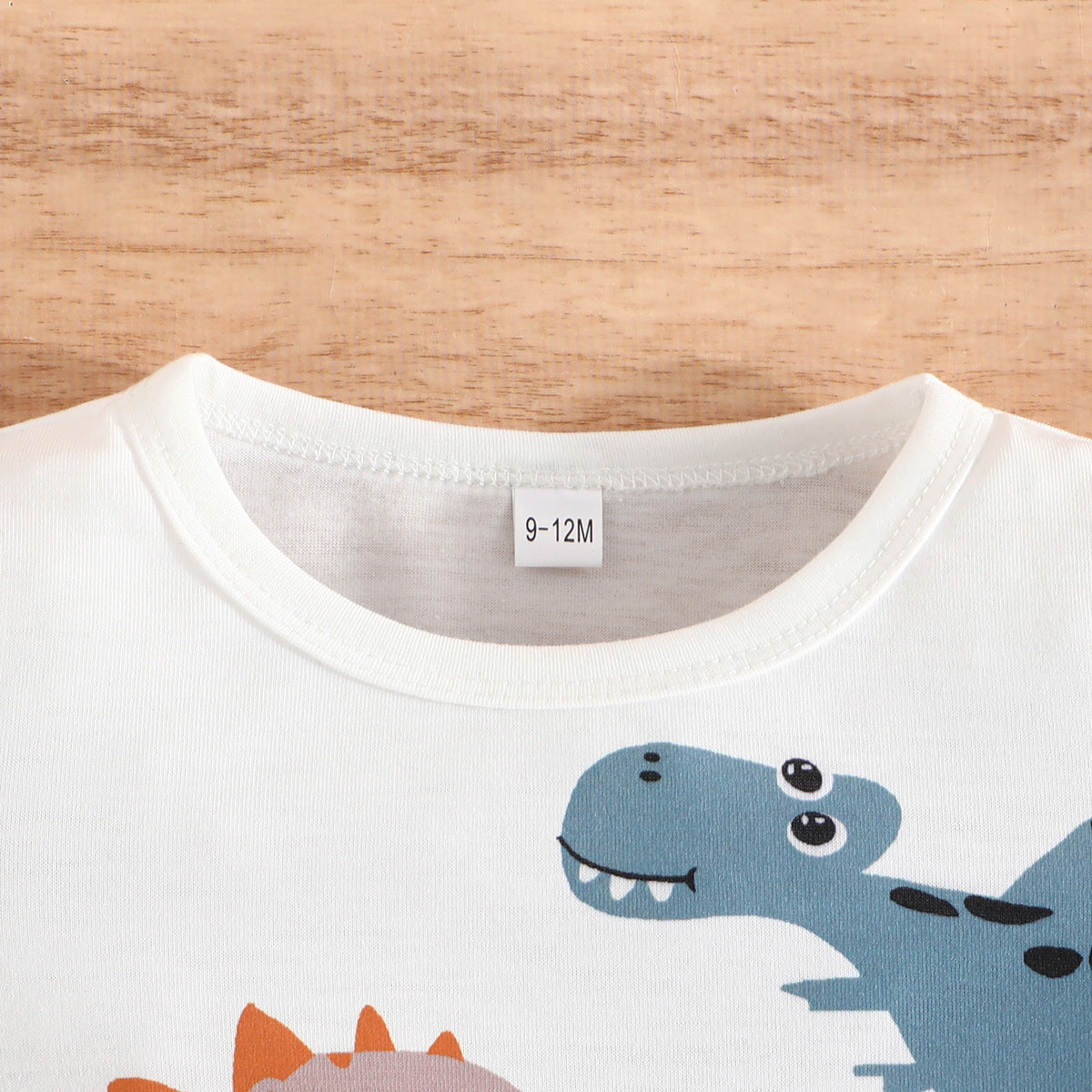 Summer Boy Dinosaur Printed T-shirt Denim Shorts Suit