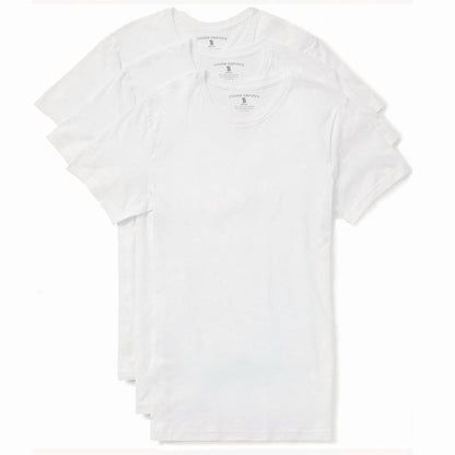 Slim Fit White And Black Crewneck T-shirt 3 Pack Man T