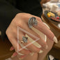 Black Retro Personality Women Feather Ring Women