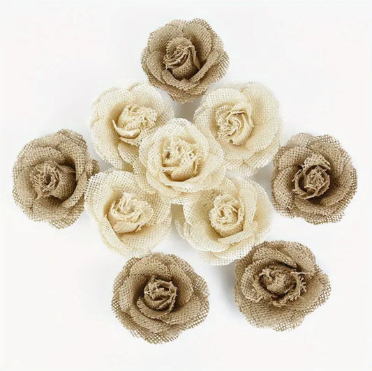 Vintage Natural Linen Flower Clothing Decoration Linen Flower Hat Shoes And Clothing Accessories