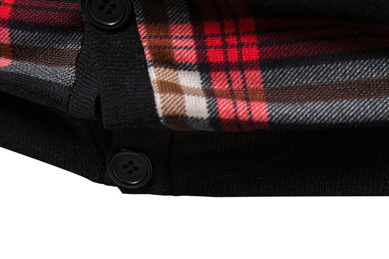Men's Argyle Cardigans With V-neck Buttons