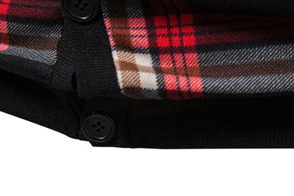 Men's Argyle Cardigans With V-neck Buttons
