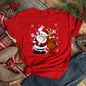Cartoon Fashion Letter Plus Size Crew Neck Top For Women