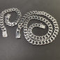Electroplating 925 Silver 10MM Square Buckle Necklace Bracelet Set