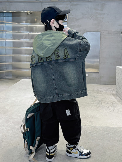 Older Boy Fleece-lined Denim Coat