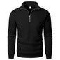 Men's Stand Collar Half Zip Casual Solid Color Long Sleeve