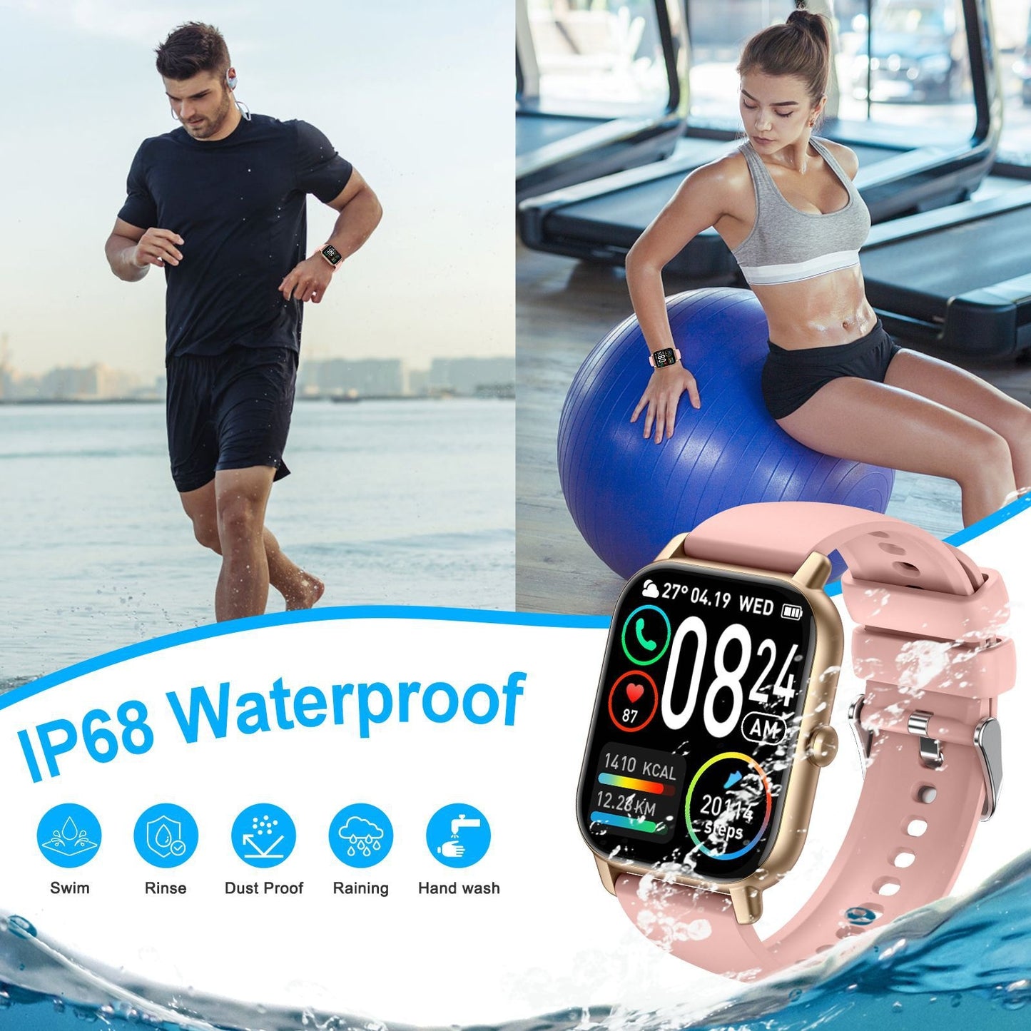 Smart Watch Bluetooth Calling Heart Rate Blood Pressure Sleep
