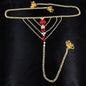 Heart Rhinestone Panty Body Jewelry Female