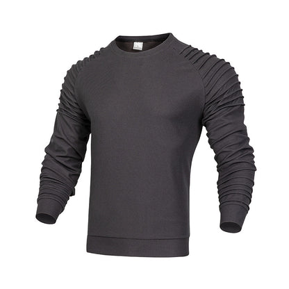 Men's Long-sleeved Shoulder Pleated Sweater