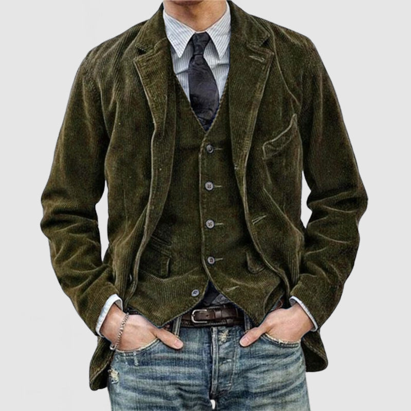 Warm solid color men coat