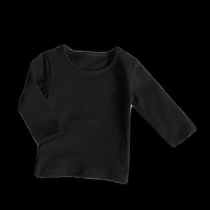Versatile Round Neck Toddler T-shirt With Solid Color Base
