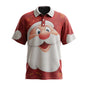 Men's 3D Digital Printing Christmas Santa Reindeer Polo Collar Short Sleeve