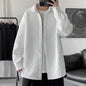 Embossed Shirt Men Loose Lapels Shirt Coat