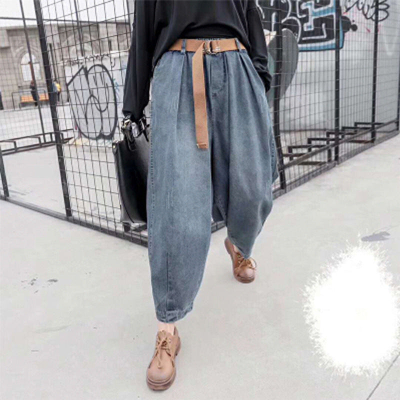 Women's Loose Plus Size Denim Daddy Pants