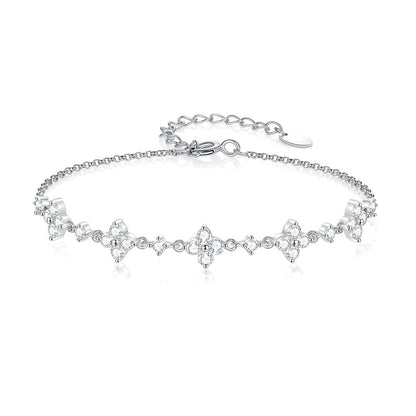 925 Silver Zircon Five-Flower Light Luxury High-End Minimalist Niche Design Hand Jewelry