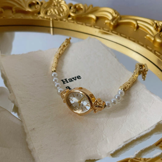 Light Luxury Pearl Bracelet Watch Women's Art Niche High-grade Simple