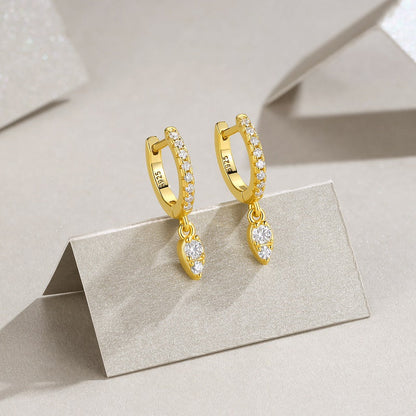 Top-quality Moissanite Luxury And Fashionable Light Luxury Jewelry Silver Stud Earrings S925 Silver Electroplated Gold