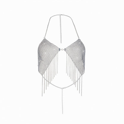 Faux-metallic Sexy Hot Girl Sequins Chest Necklace