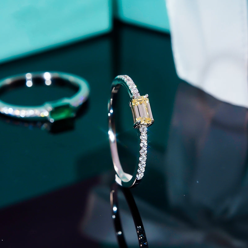 Ring Fine Row Diamond Mosang Diamond Small Group Light Luxury