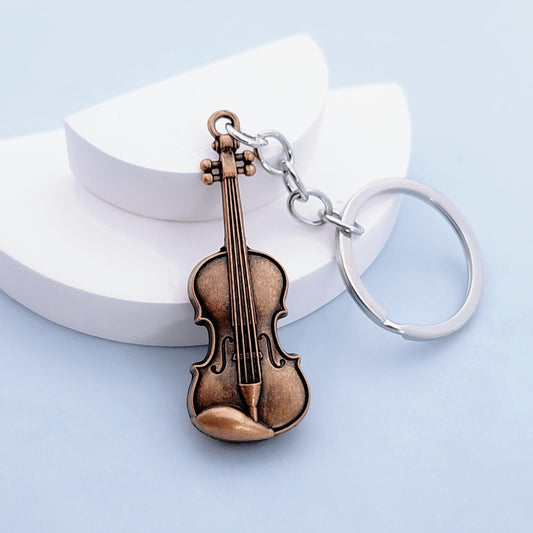 Retro Guitar Violin Keychain Accessory Pendant
