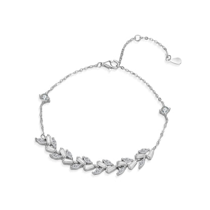 S925 Sterling Silver Bracelet Women's Light Luxury Wind Dance Wheat Wave