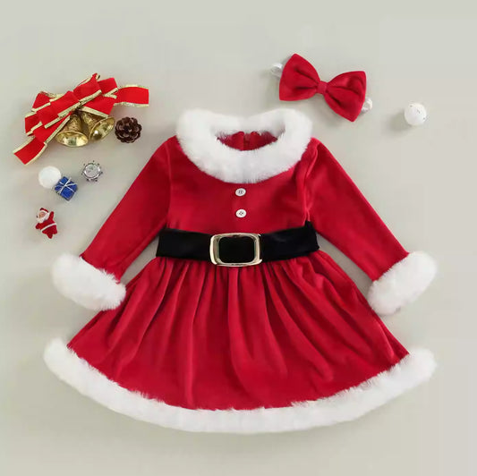 Christmas Toddler Kids Girls Red Dress