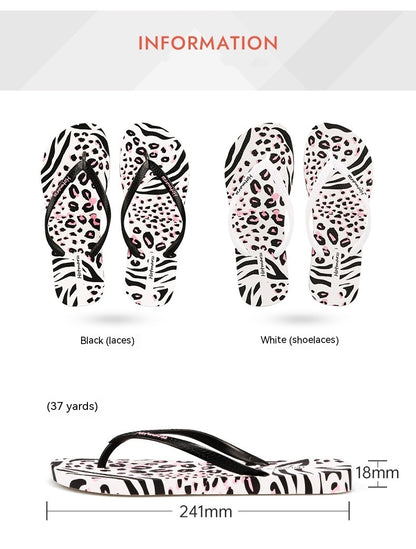 Women's Leopard Flip Flops Non-slip Slippers Summer Flip-flops Women