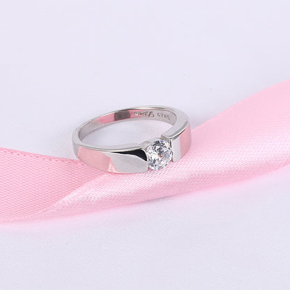 Couple Simulation Diamond Ring Men's Wedding Ring