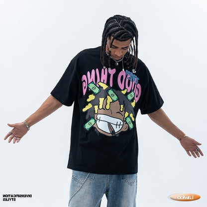 Men's Pure Cotton Street Fun Print Short Sleeve