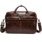 Horse Leather Men's Shoulder Bag Leather Laptop Men's Briefcase Portable