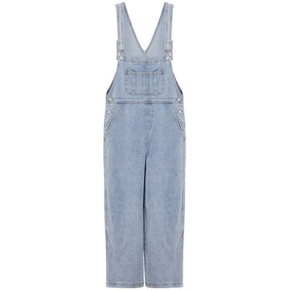 Plus Size High Waist Wide Leg Jeans Suspender Pants For Women