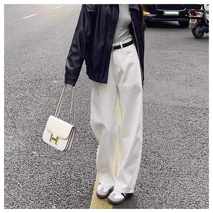 Fashion Wide-leg White Jeans For Women