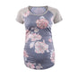 Round Neck Short Sleeve Printed Maternity T-shirt