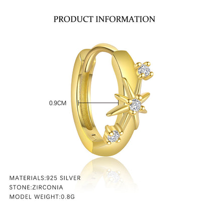 S925 Sterling Silver Light Luxury Rhinestone Earrings