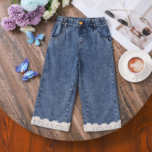 New Spring Casual Denim Trousers For Toddlers And Young Children