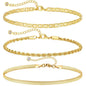 Stainless Steel Cuban Chain Three Piece Set Exquisite Beaded Fried Dough Twists Chain