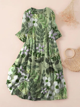 Fashion Printed Long Sleeve Dress Women